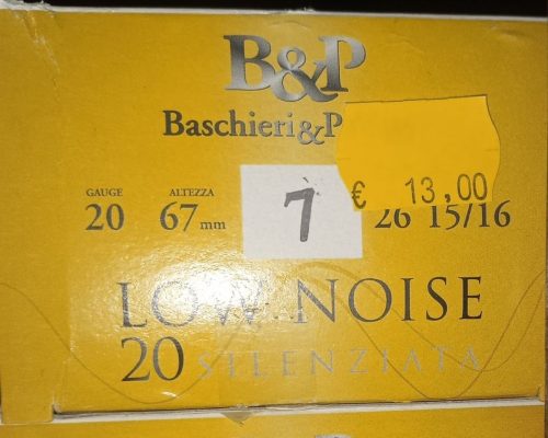 Cartuccia BASCHIERI & PELLAGRI Cal. 20 Low Noise silenziata