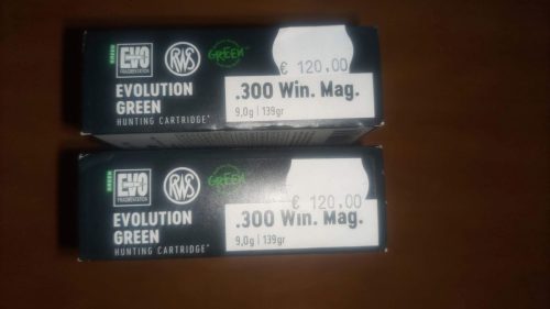 Cartucce RWS Evolution Green palla 139 grani
